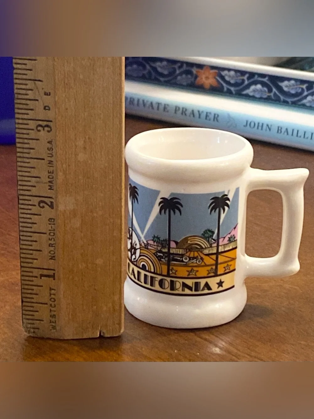 VTG 1984 Hollywood California Karol Western Ceramic Shot Glass Mini Mug 2.5”